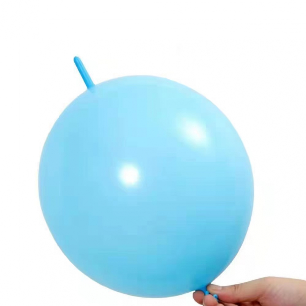 10 Inch Link Tail Latex Balloons Sky Blue (100PCS)