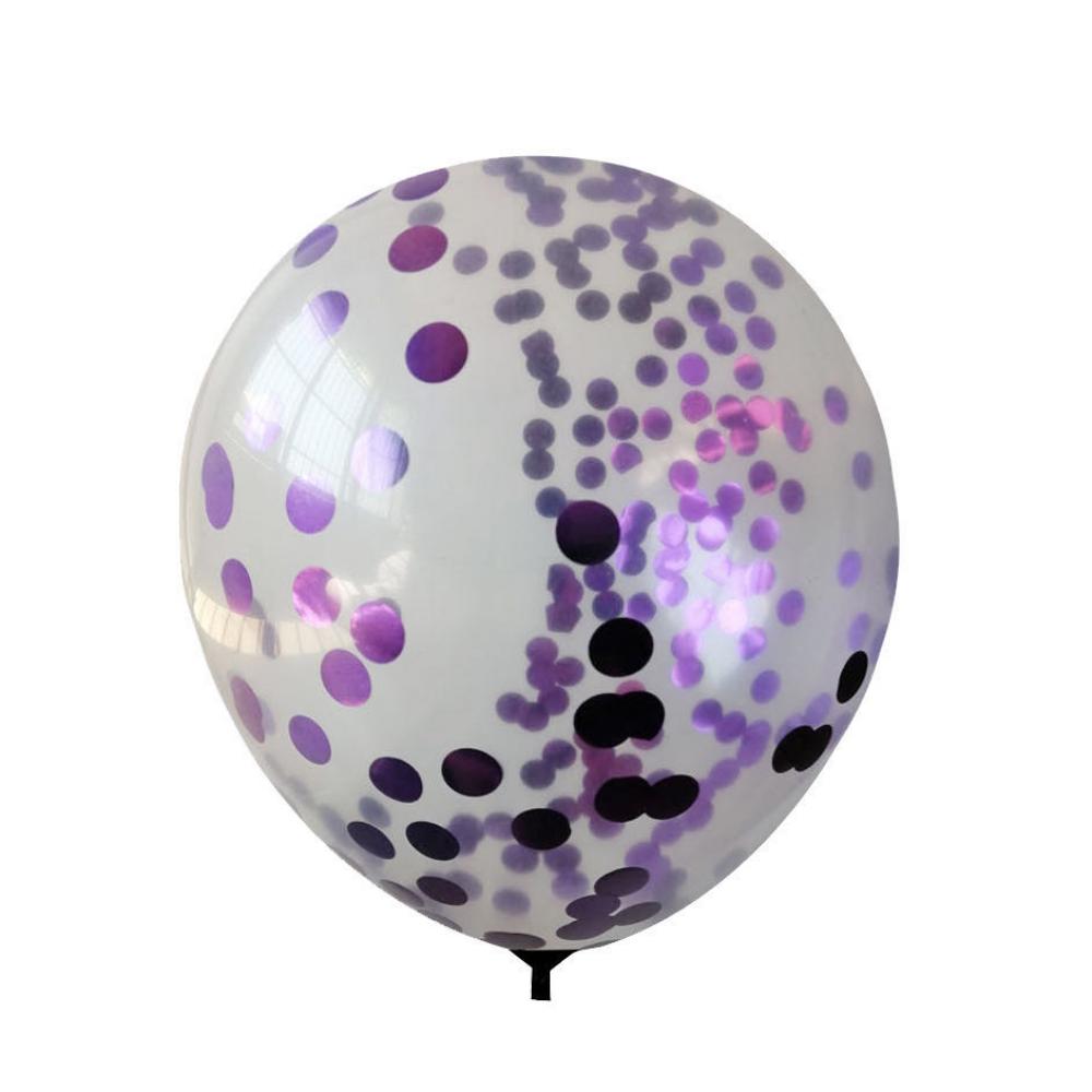 12 Inch Standard Confetti Balloon Purple （1PCS）
