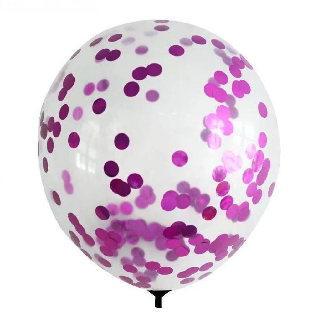 18 Inch Standard Confetti Balloon Hot Pink