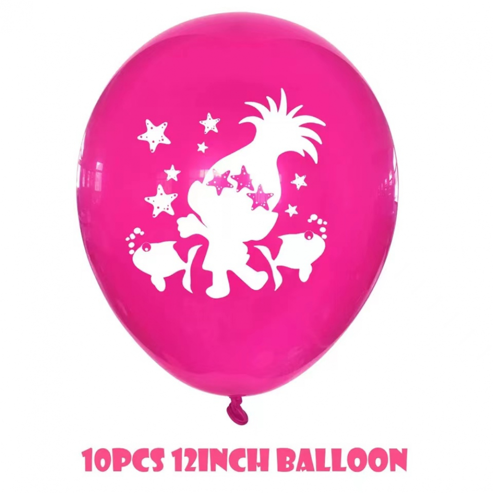 12 Inch Printed Balloon Trolls Hot Pink (10PCS)