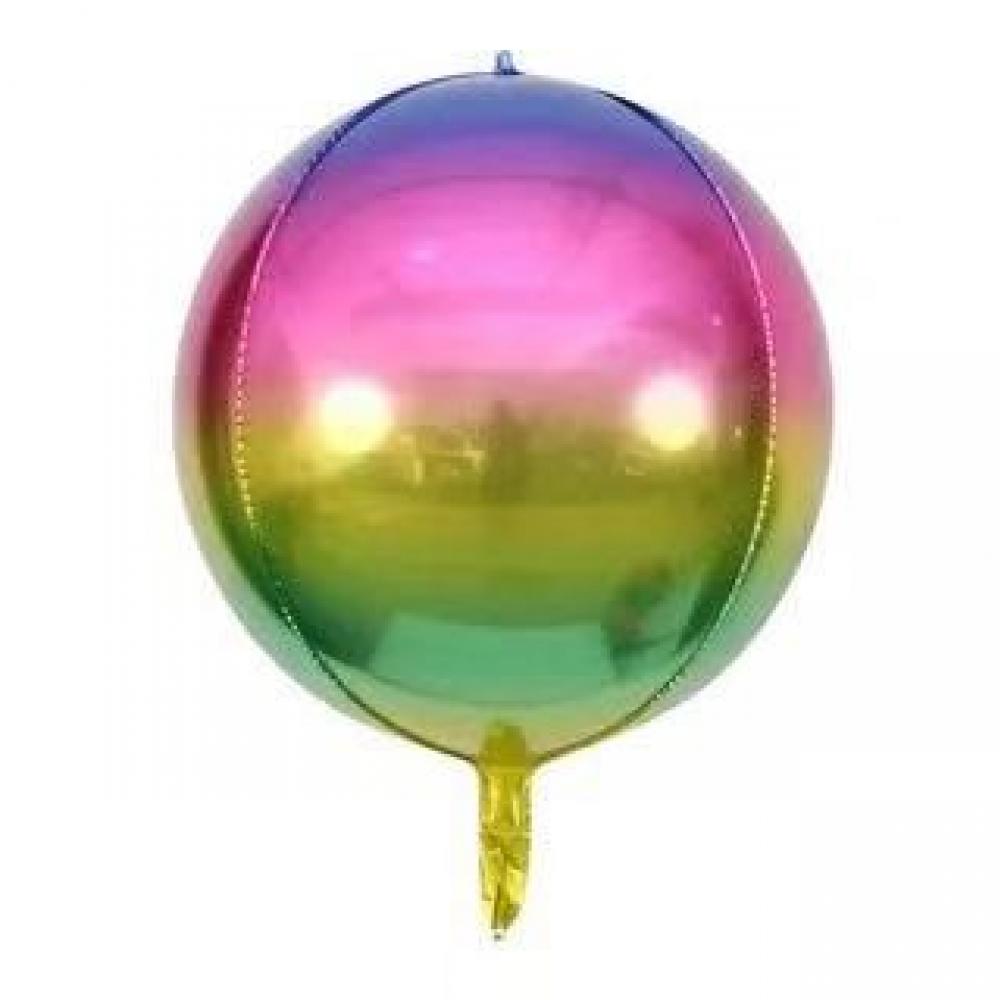 22 Inch 4D Rainbow Gradient Round Shape Foil Balloon (1PCS)