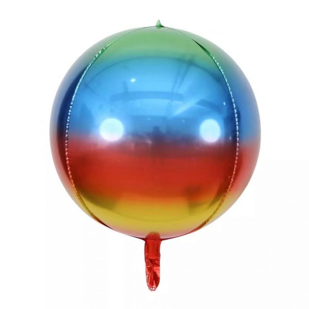 22 Inch 4D Rainbow Gradient Blue Round Shape Foil Balloon (1PCS)