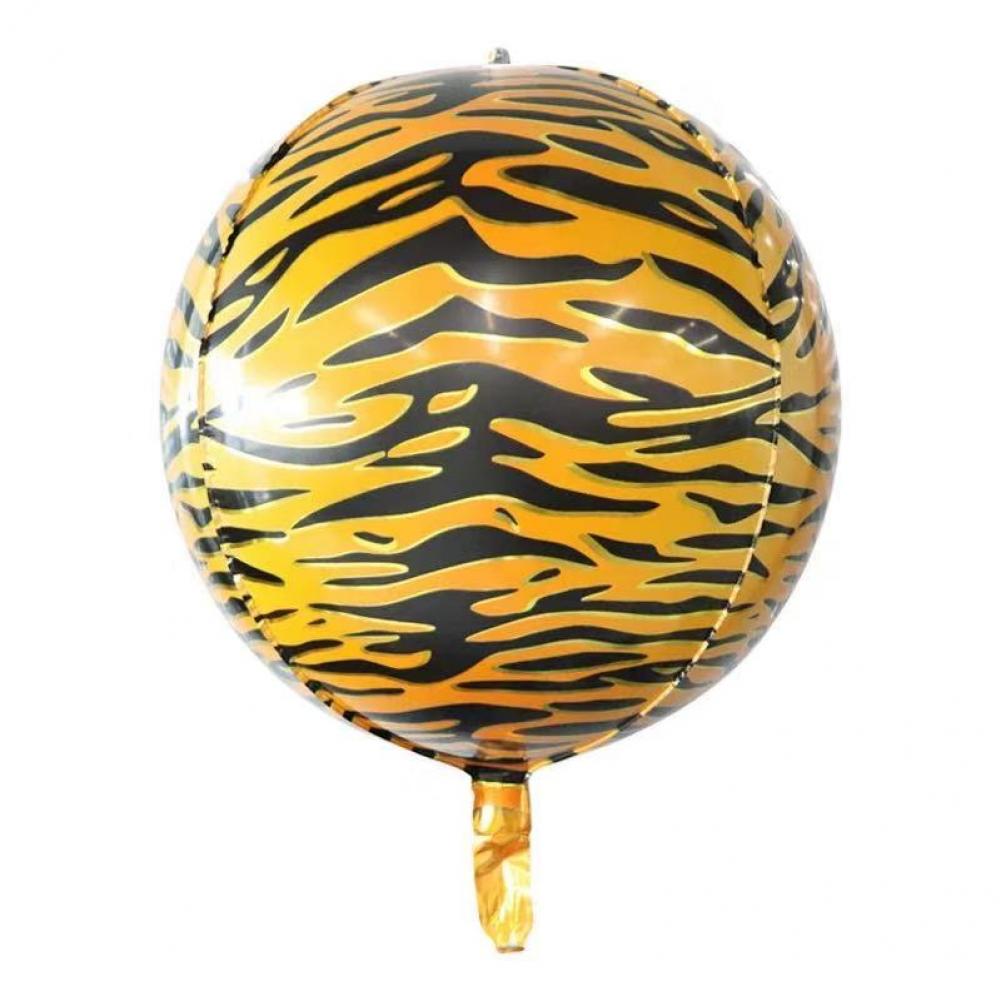 22 Inch 4D Round  Shape Foil Balloon Tiger Pattern (1PCS)