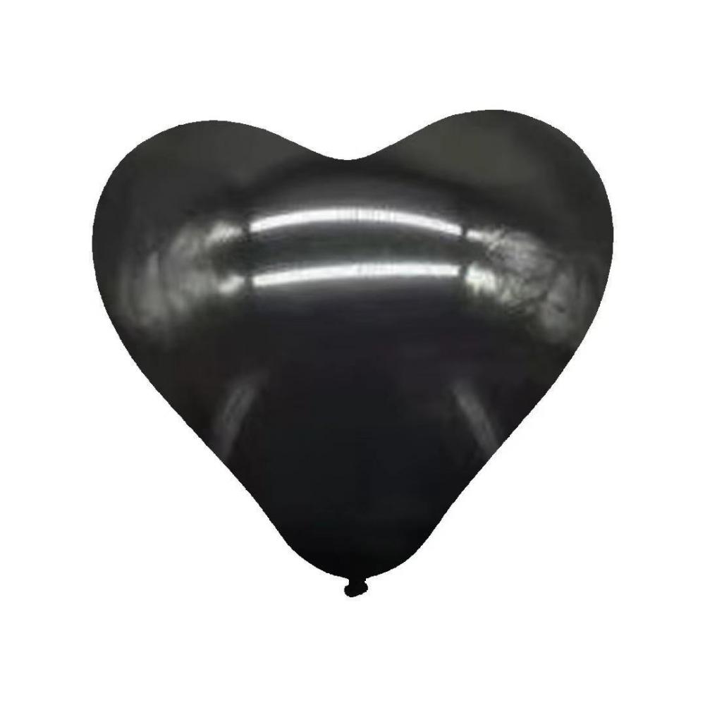 10 Inch Heart Shape Latex Balloon  Black (10PCS)