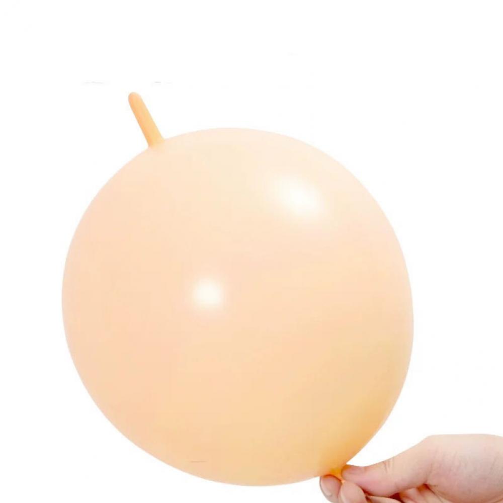 10 Inch Link Tail Latex Balloons Peach (100PCS)