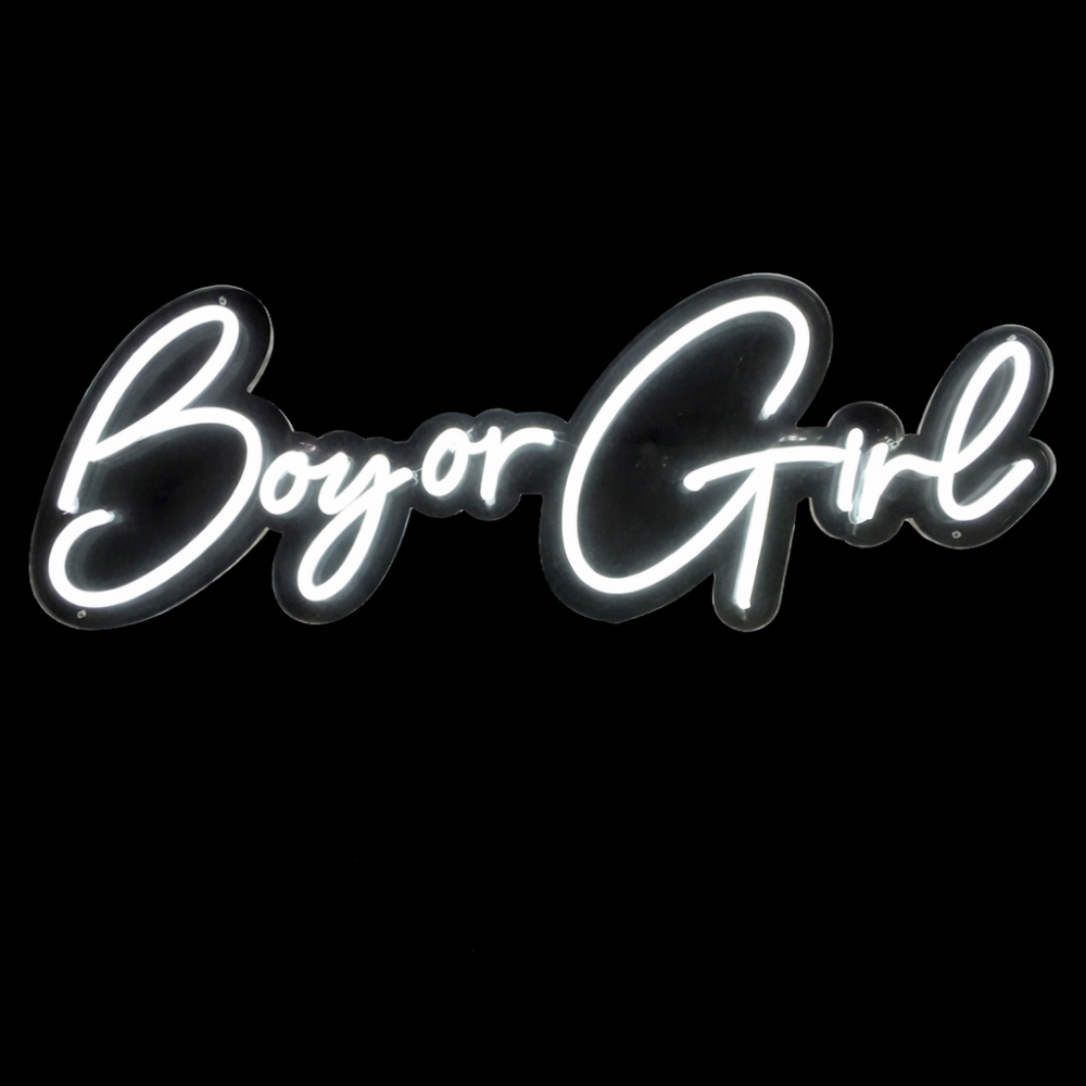 Neon Sign Boy or Girl  (70cm*26cm Bright White