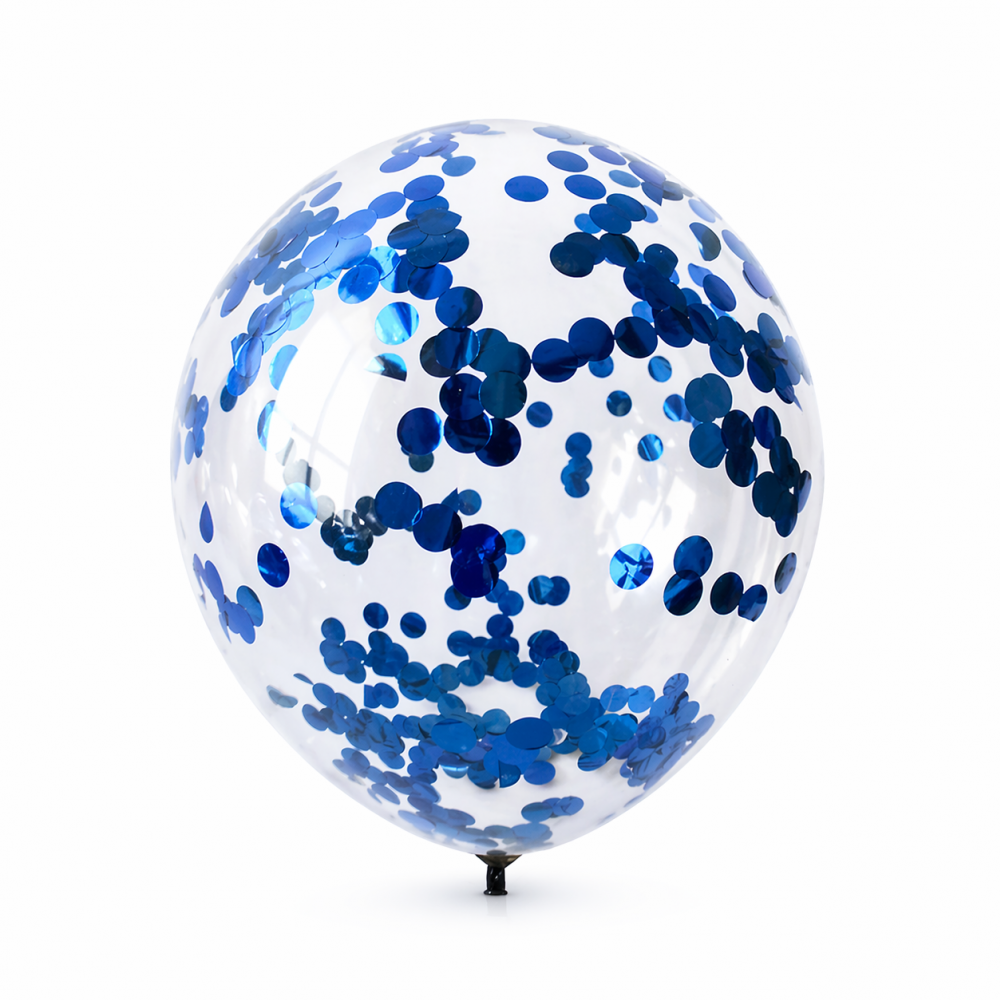 12 Inch Standard Confetti Balloon Blue (1PCS)