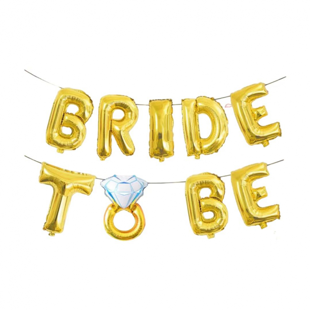 Foil Letter Balloon Bride to Be Gold