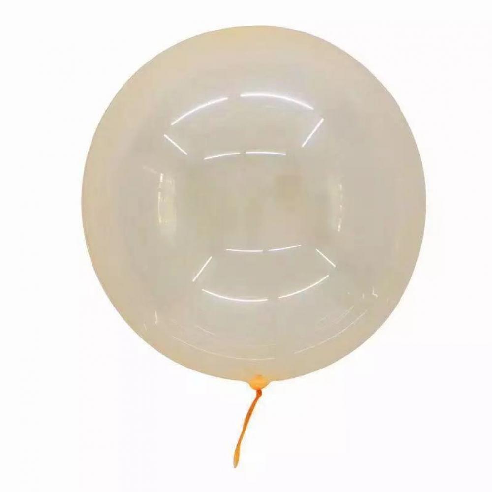 18 Inch Solid Transparent Round Balloons Clear Orange