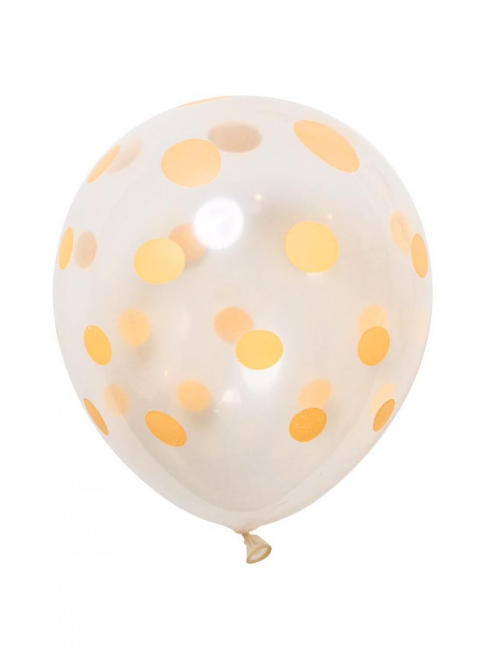 12 Inch Standard Polka Dot Balloons Clear Balloon Yellow Dot (10PCS)