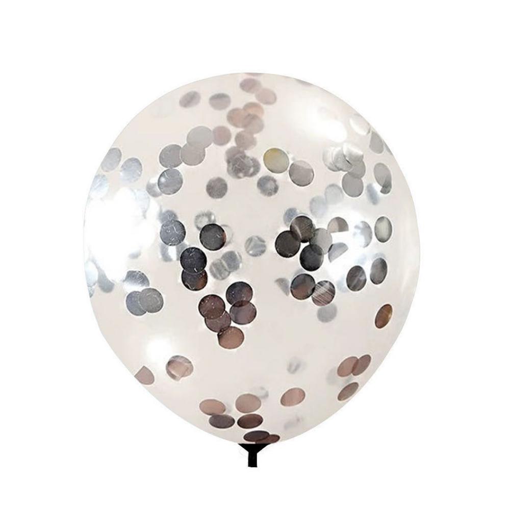 12 Inch Standard Confetti Balloon Sliver (1PCS)