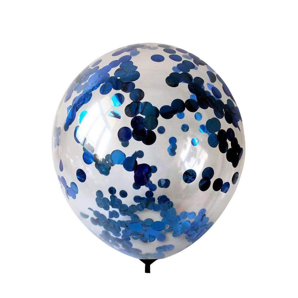12 Inch Standard Confetti Balloon Blue (1PCS)