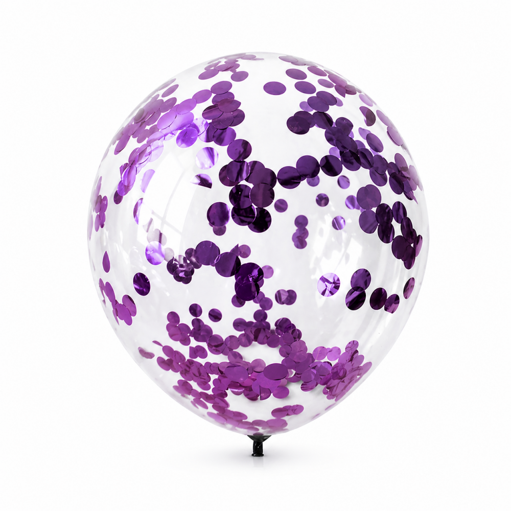 12 Inch Standard Confetti Balloon Purple （1PCS）