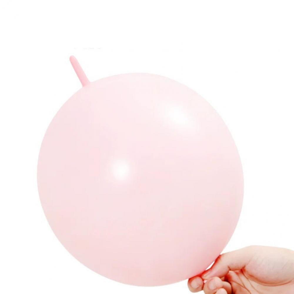 10 Inch Link Tail Latex Balloons Baby Pink (100PCS)