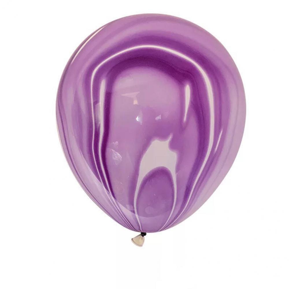 12 Inch Design Marble Latex Balloons Purple (10PCS)