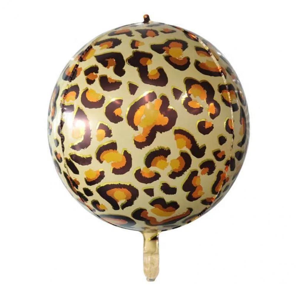 22 Inch 4D Round  Shape Foil Balloon Leopard Pattern (1PCS)