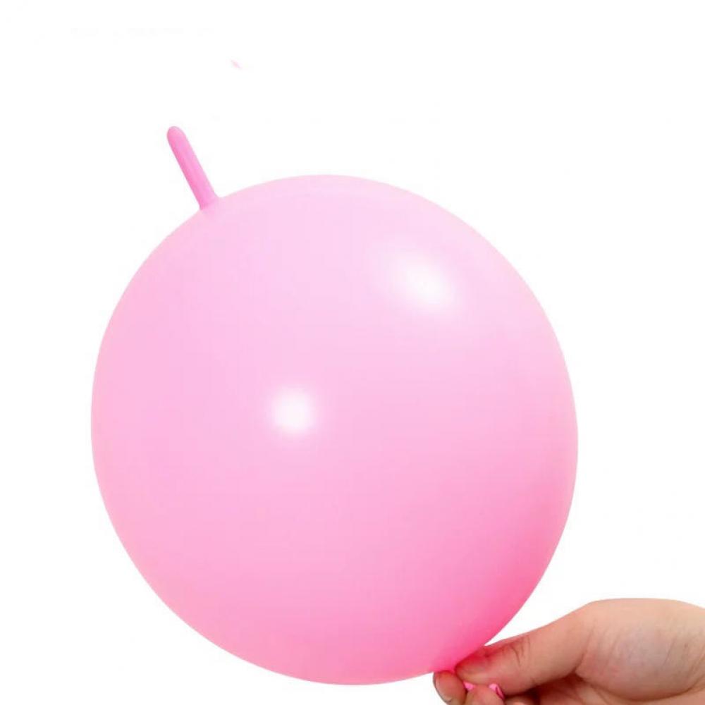 10 Inch Link Tail Latex Balloons Pink (100PCS)