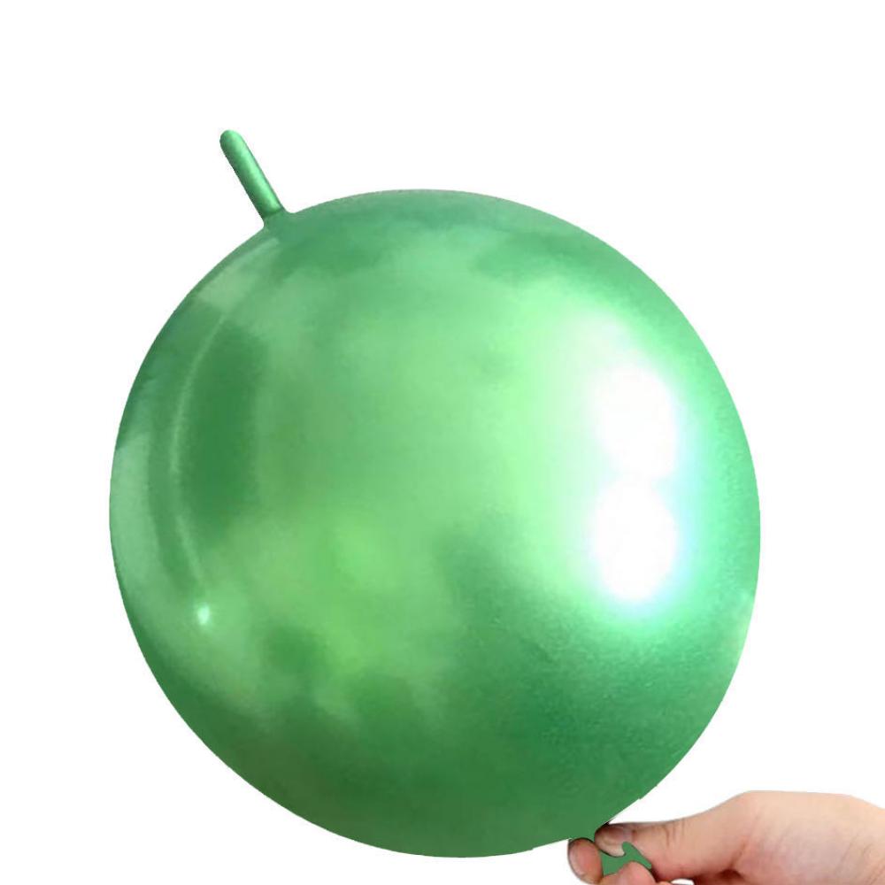 10 Inch chrome Link Tail Balloons Chrome Green (100PCS)