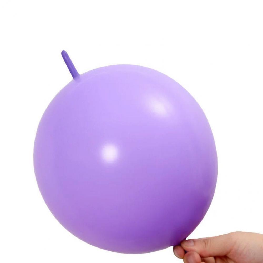 10 Inch Link Tail Latex Balloons Purple (100PCS)