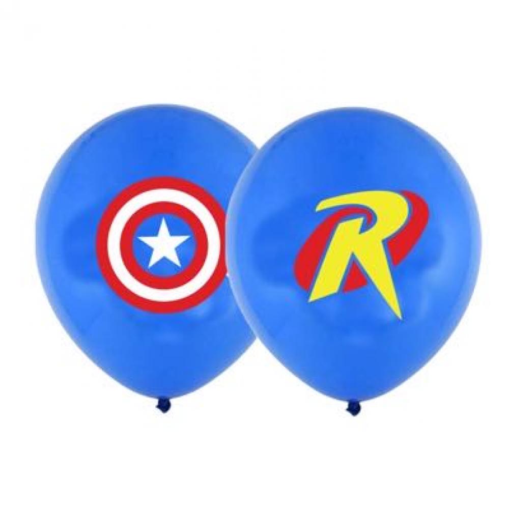 12 Inch Printed Balloon Super Hero Blue (1PCS)