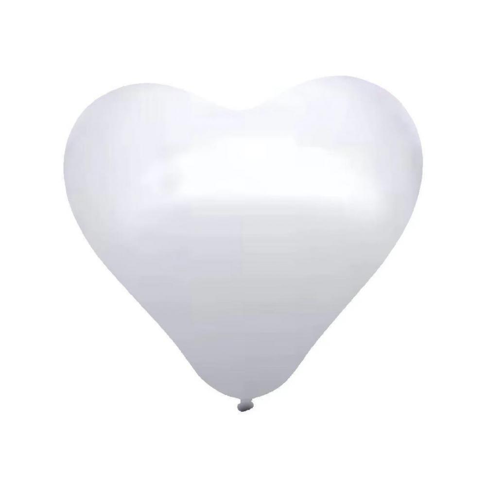 10 Inch Heart Shape Latex Balloon  White (10PCS)