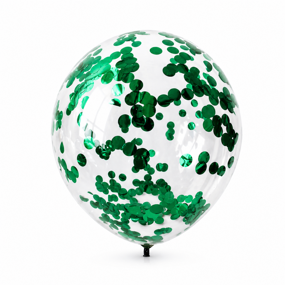12 Inch Standard Confetti Balloon Green (1PCS）