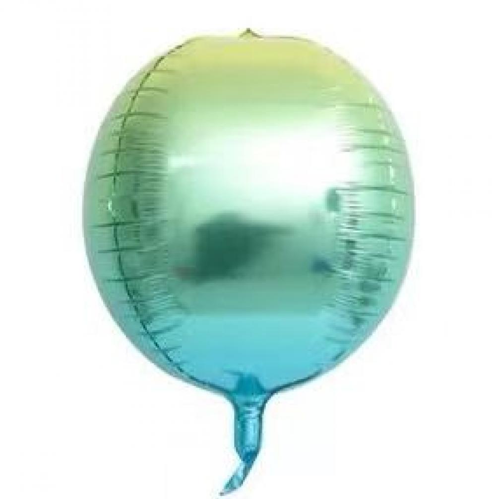 22 Inch 4D  Gradient Blue Round Shape Foil Balloon (1PCS)