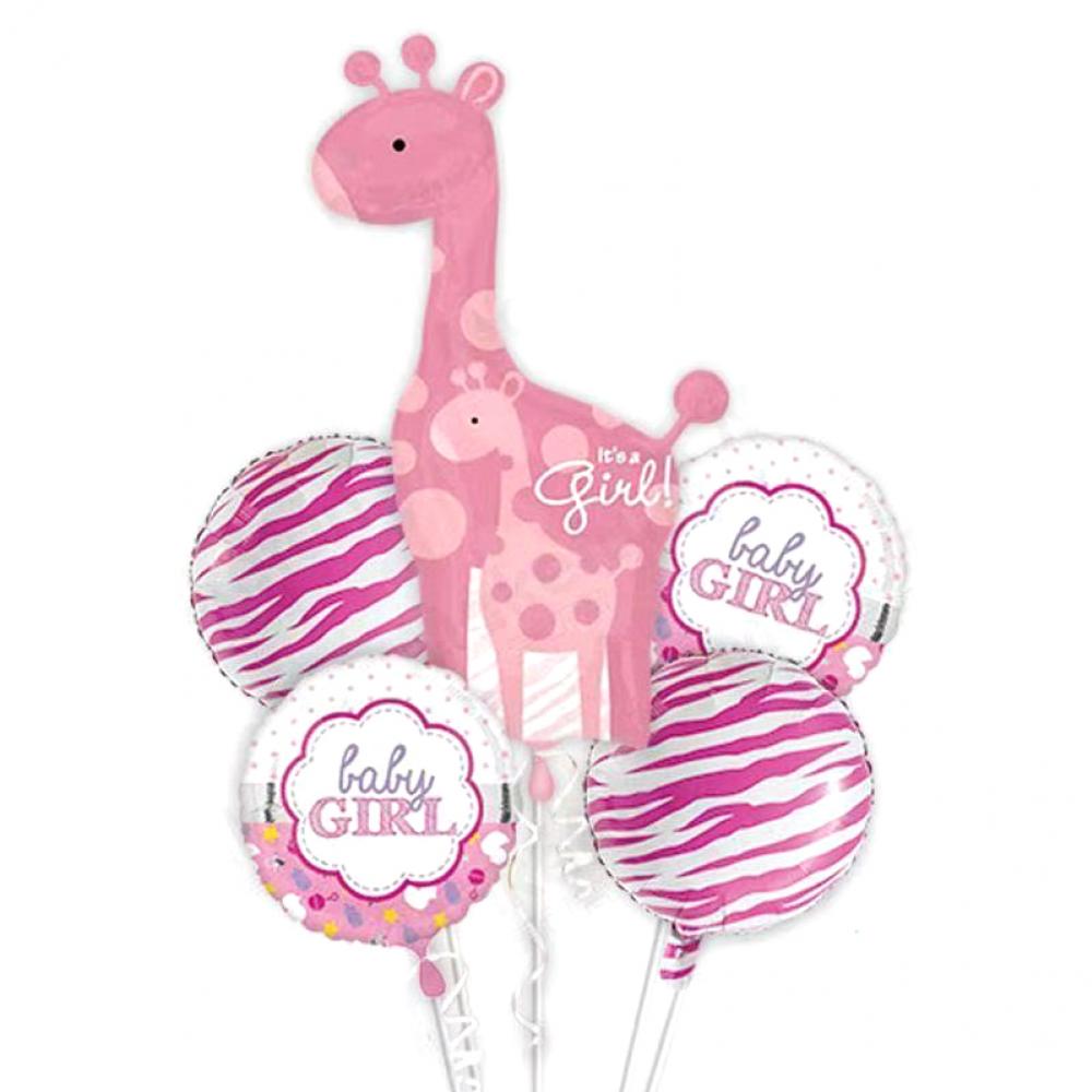 Foil Balloon Set Giraffee Pink (5PCS)