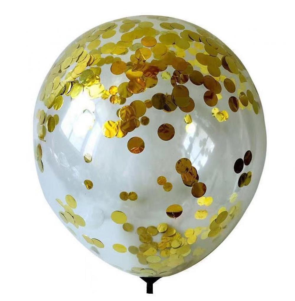 36 Inch Standard Confetti Balloon Gold