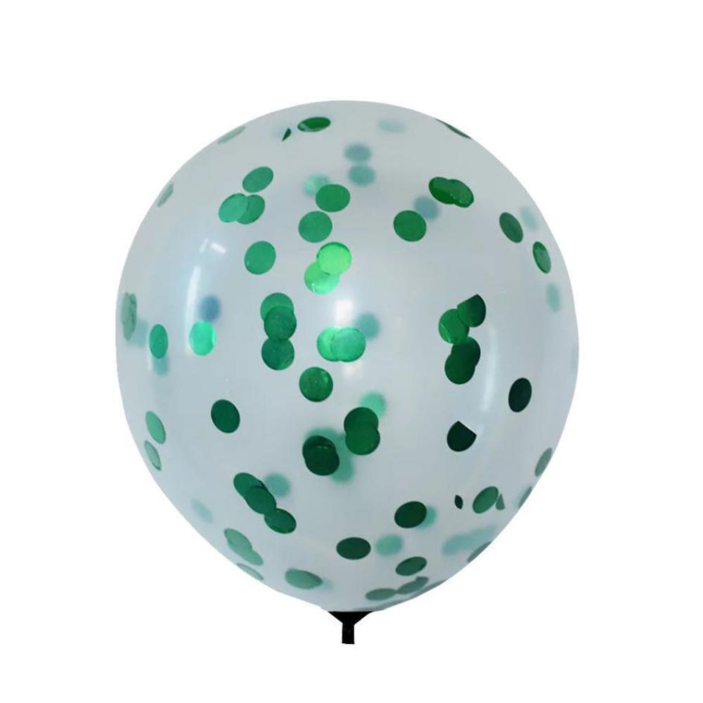 12 Inch Standard Confetti Balloon Green (1PCS）