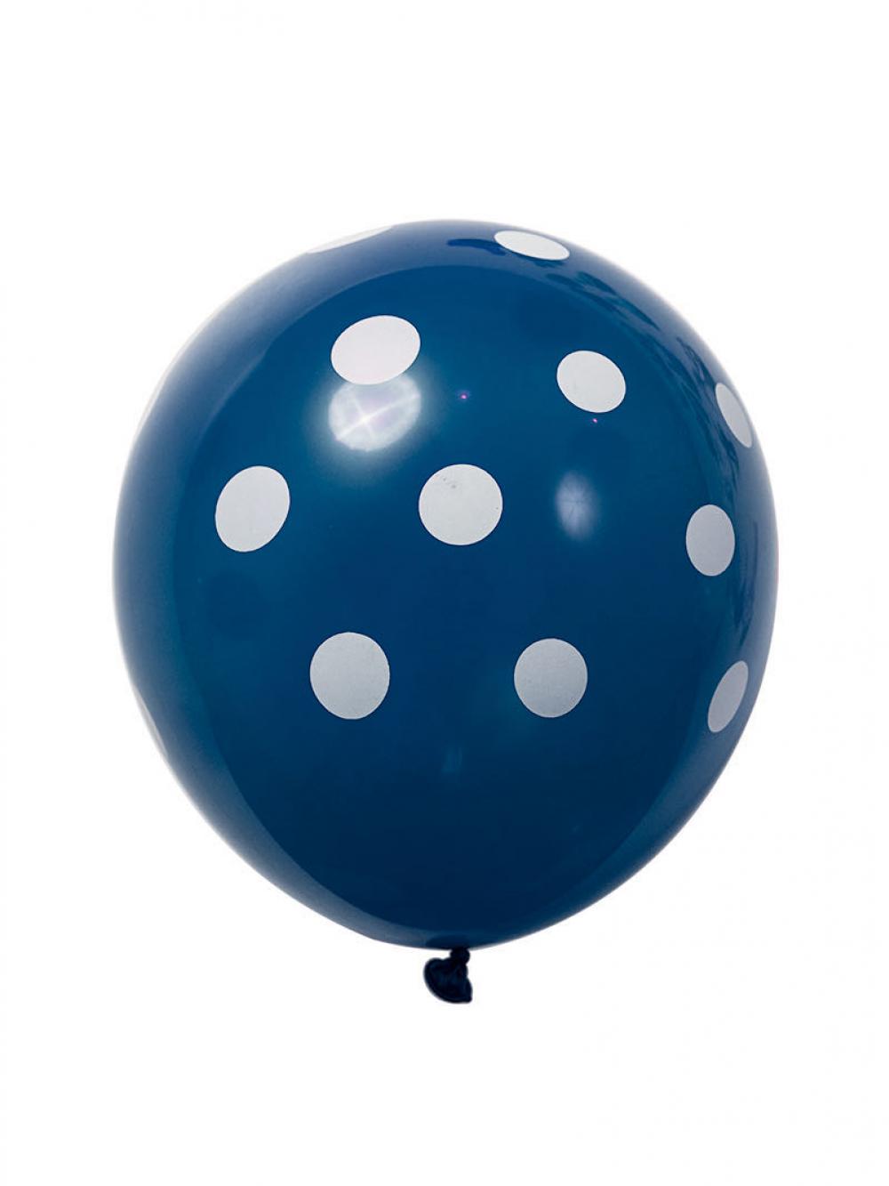 12 Inch Standard Polka Dot Balloons Royal Balloon White Dot (100PCS)