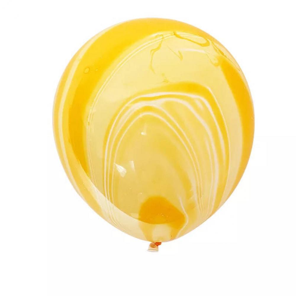 12 Inch Design Marble Latex Balloons Yellow (10PCS)