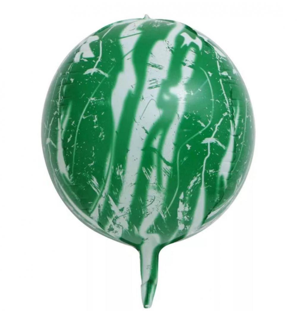 22 Inch 4D Marble Round Shape Foil Balloon Green (1PCS)