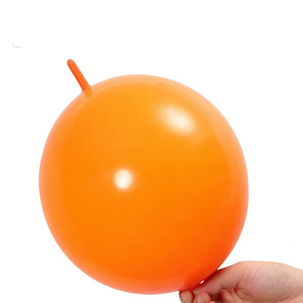 10 Inch Link Tail Latex Balloons Orange (100PCS)
