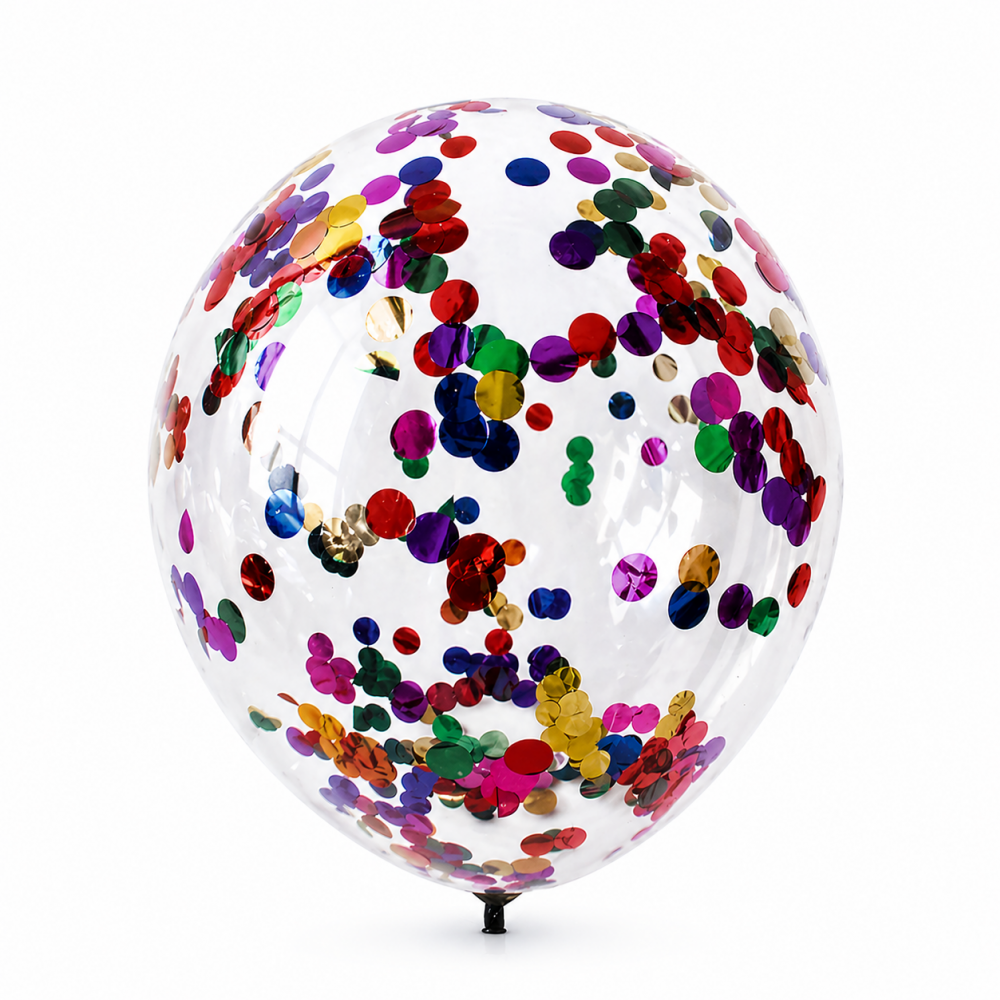 12 Inch Standard Confetti Balloon Mixed Colour (1PCS)