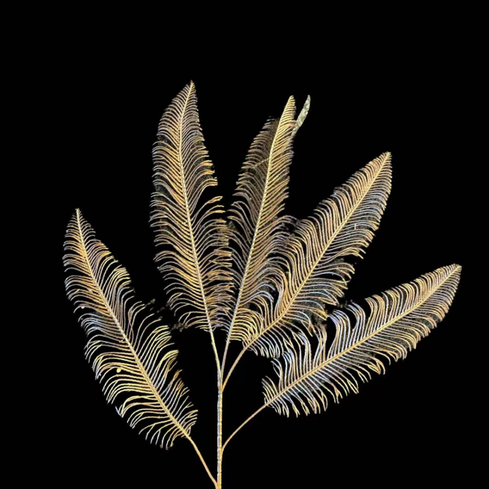 Artificial Feather Leaf Gold