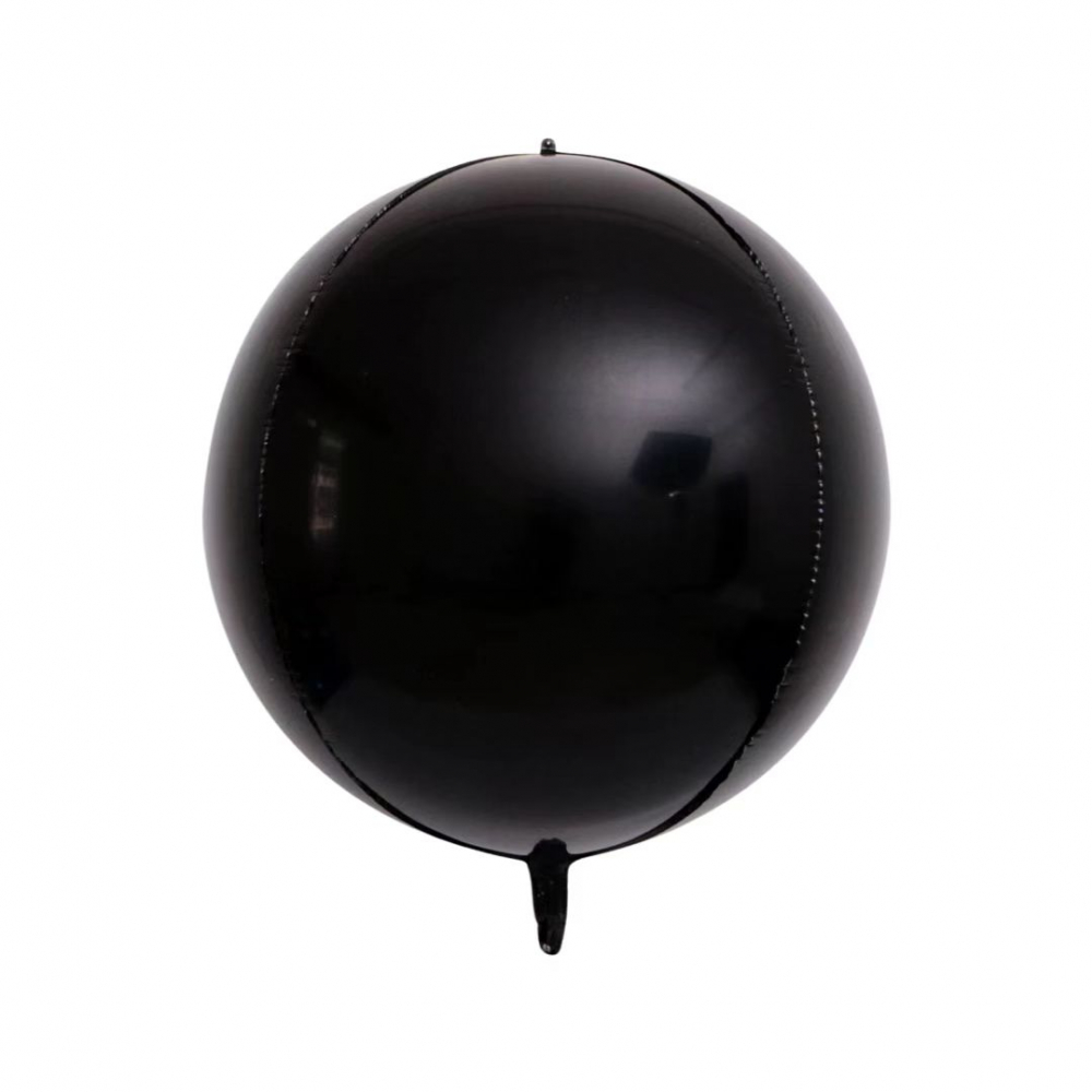 22 Inch 4D Round Sphere Shape Foil Balloon Black (1PCS)