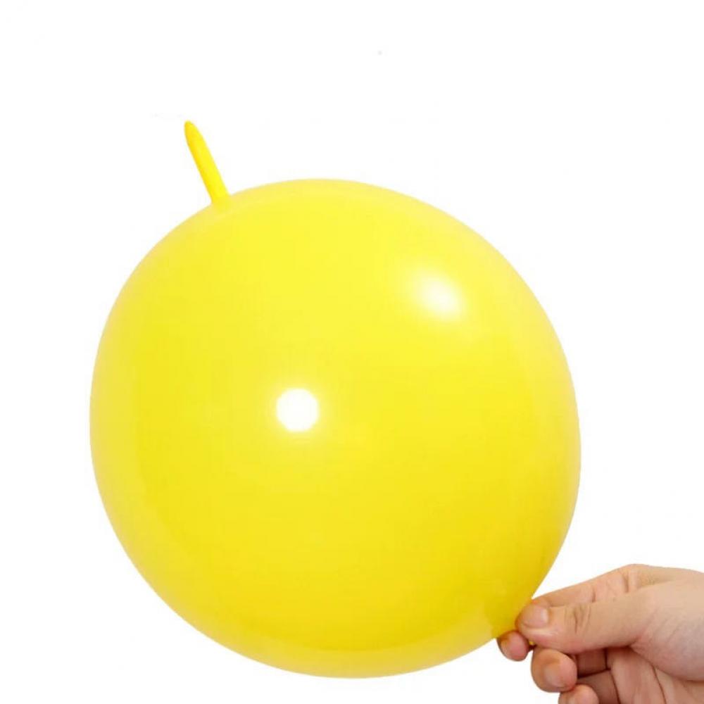 10 Inch Link Tail Latex Balloons Yellow (100PCS)