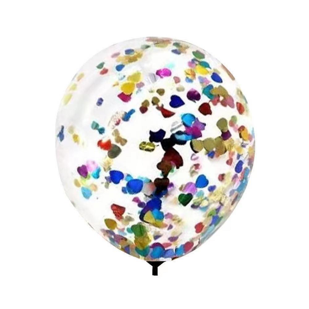 12 Inch Standard Confetti Balloon Mixed Hearts  (1PCS)