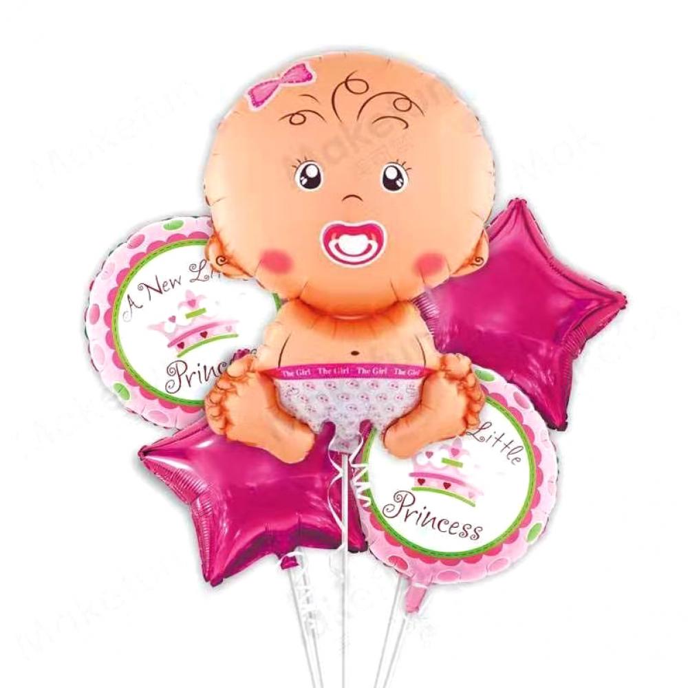 Foil Balloon Set Baby Girl (5PCS)