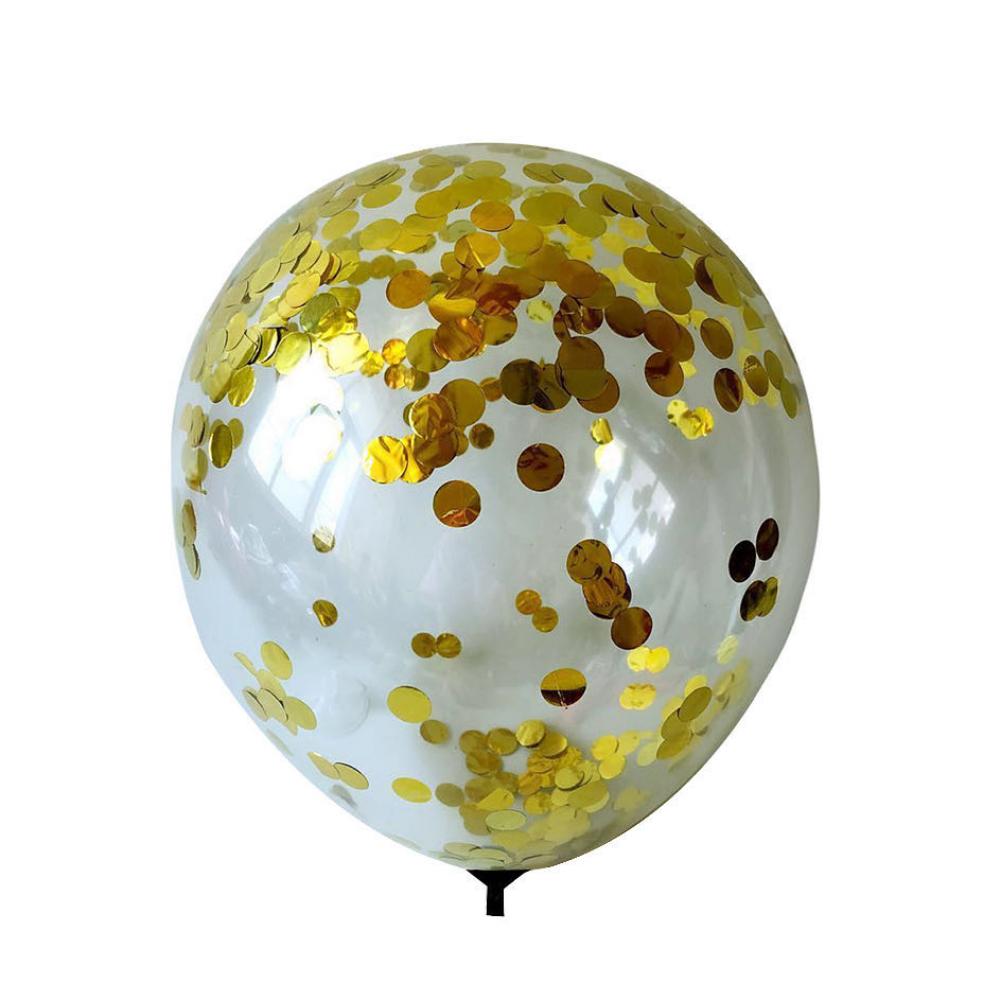 12 Inch Standard Confetti Balloon Gold (1PCS)