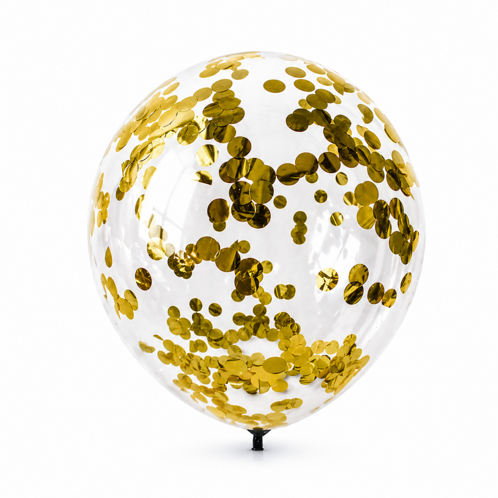 12 Inch Standard Confetti Balloon Gold (1PCS)