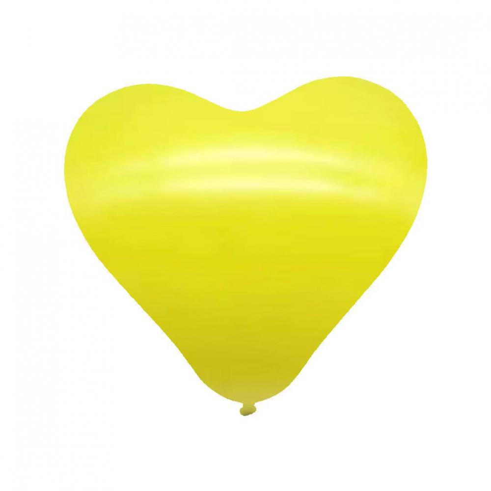 10 Inch Heart Shape Latex Balloon Yellow  (10PCS)