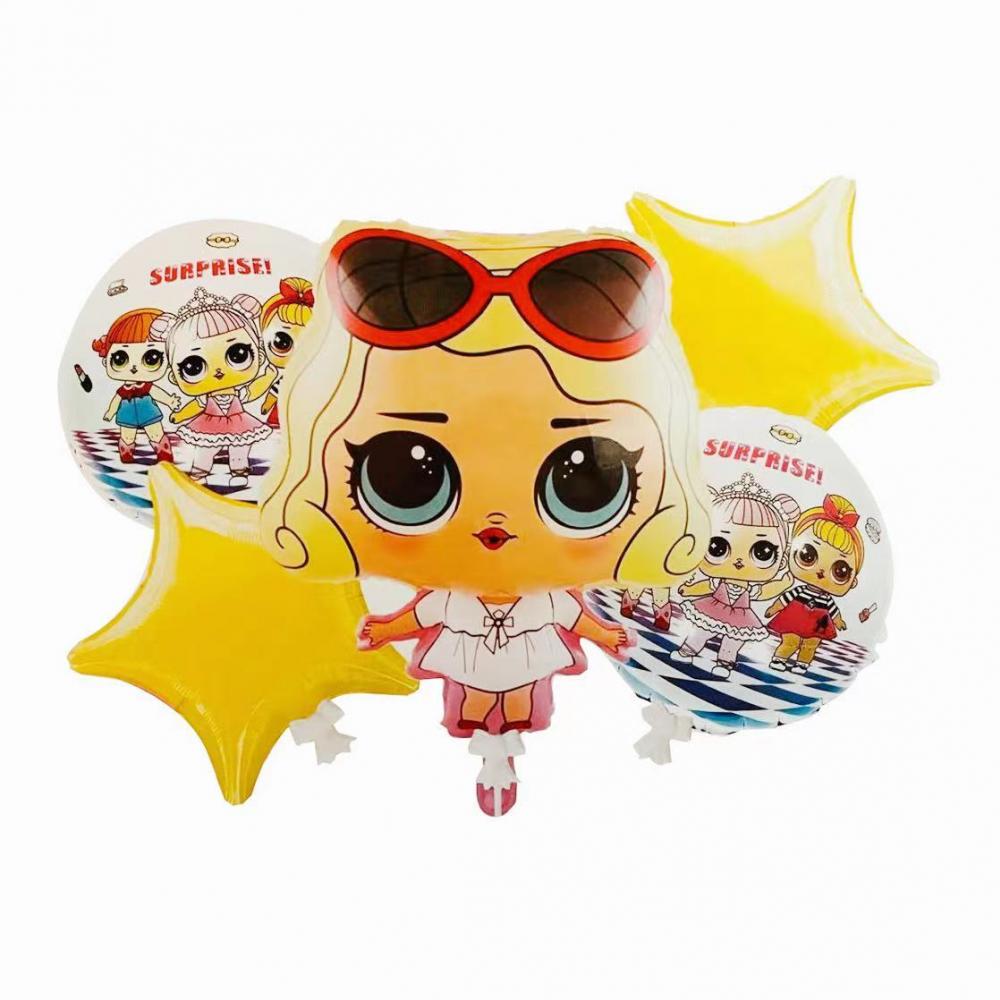 Foil Balloon Set LOL Doll  (5PCS)