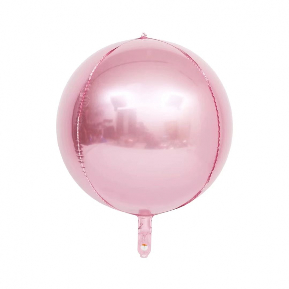 10 Inch 4D Round Sphere Shape Foil Balloon Pink (1PCS)