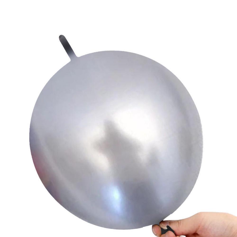 10 Inch chrome Link Tail Balloons Chrome Sliver (10PCS)