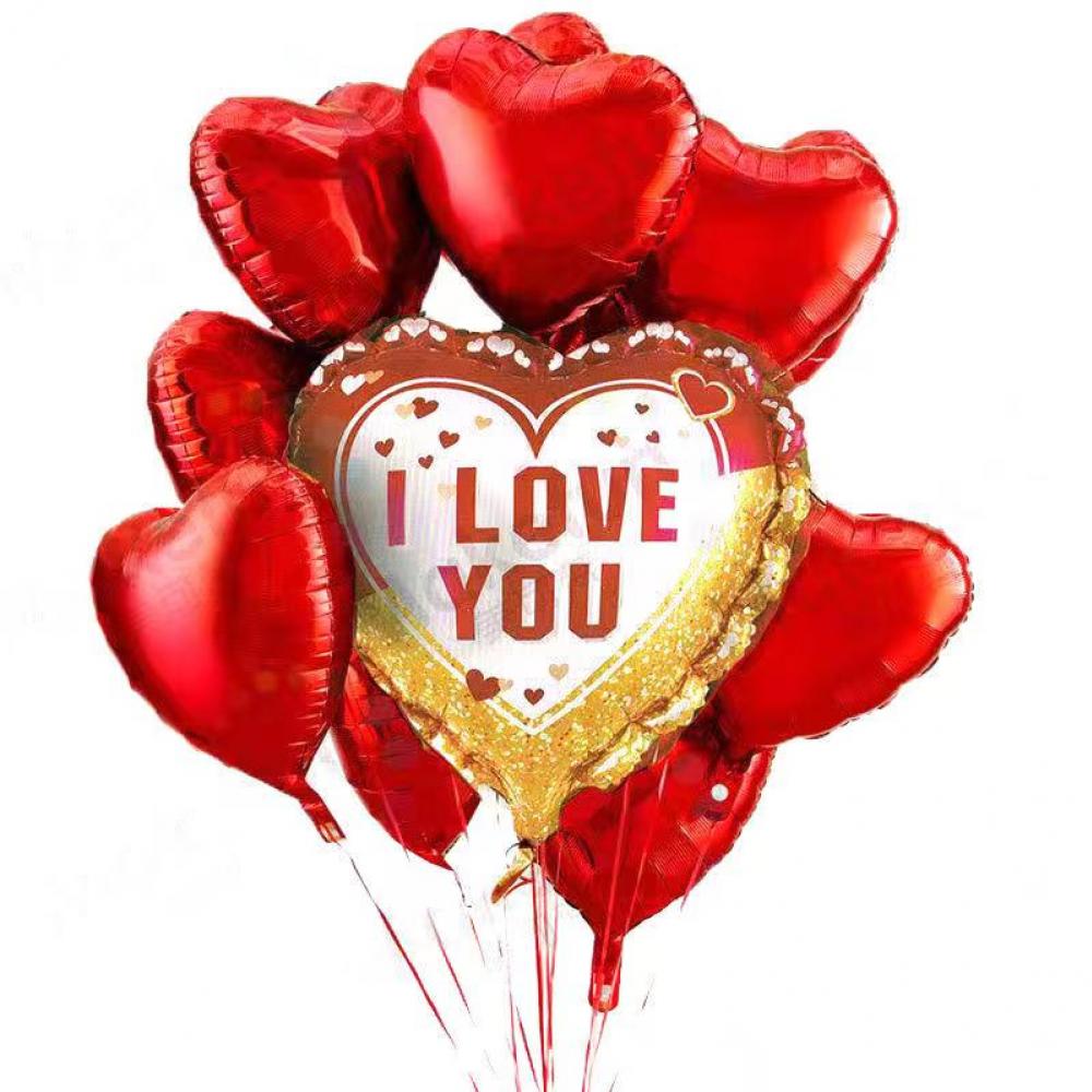 Foil Balloon Set  Heart I LOVE You (9PCS)