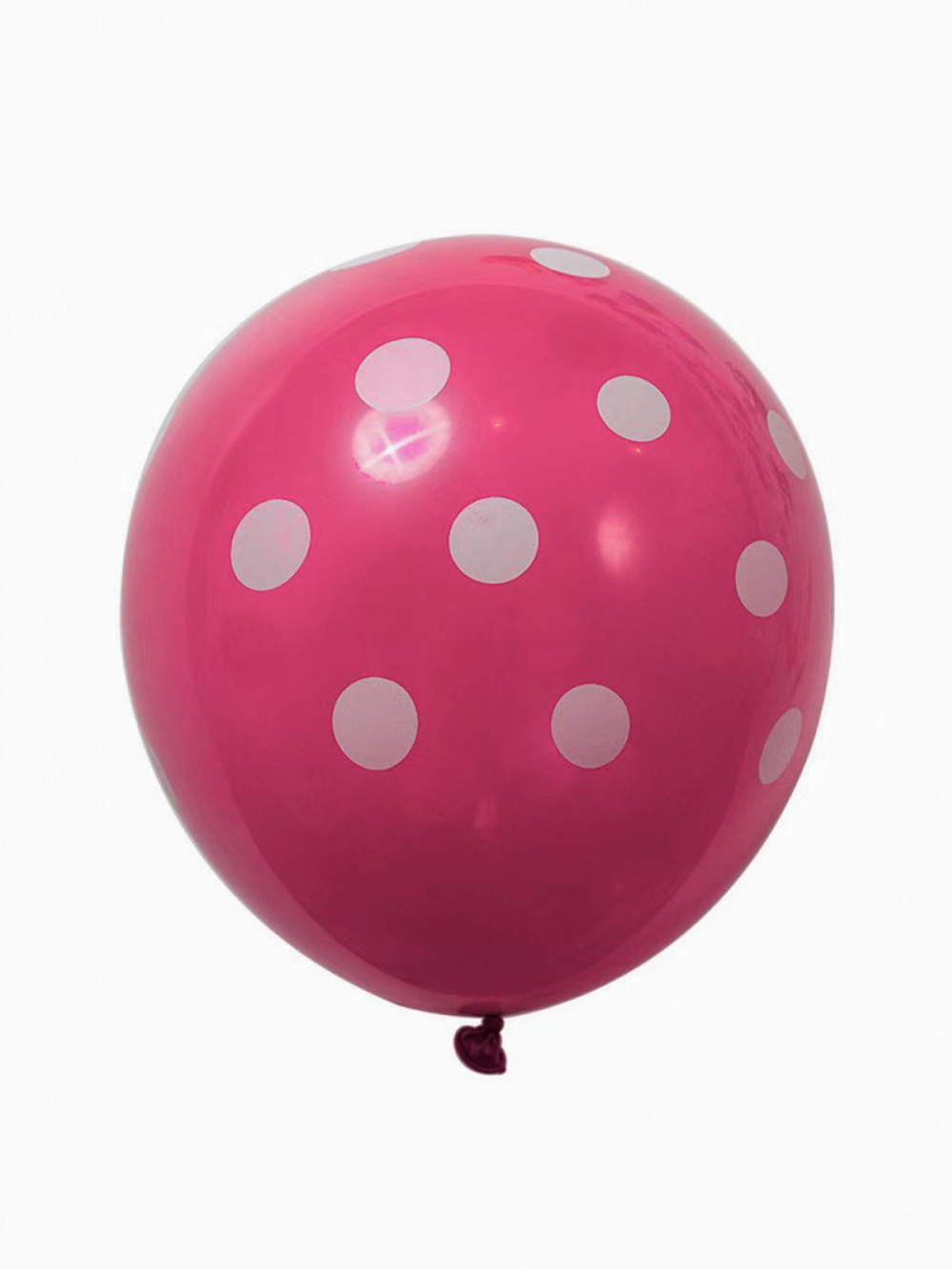 12 Inch Standard Polka Dot Balloons Hot Pink Balloon White Dot (10PCS)