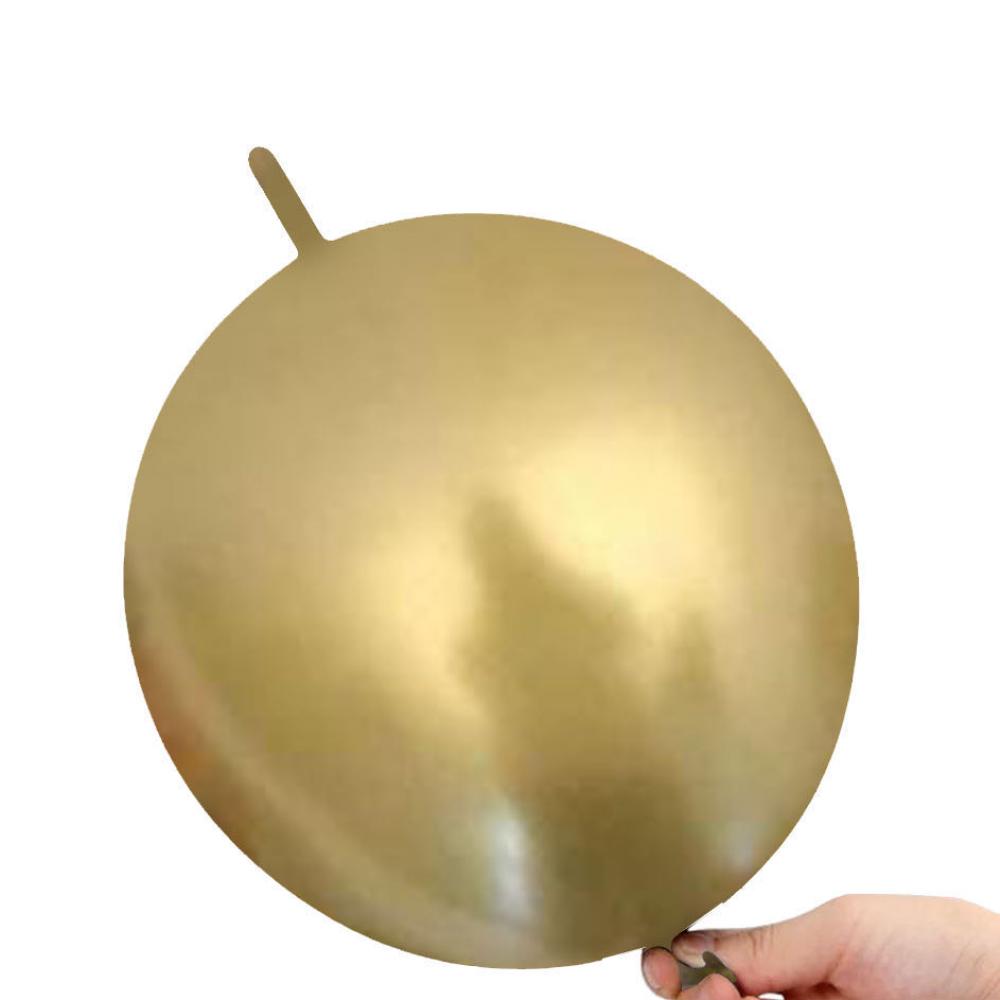 10 Inch chrome Link Tail Balloons Chrome Gold (10PCS)