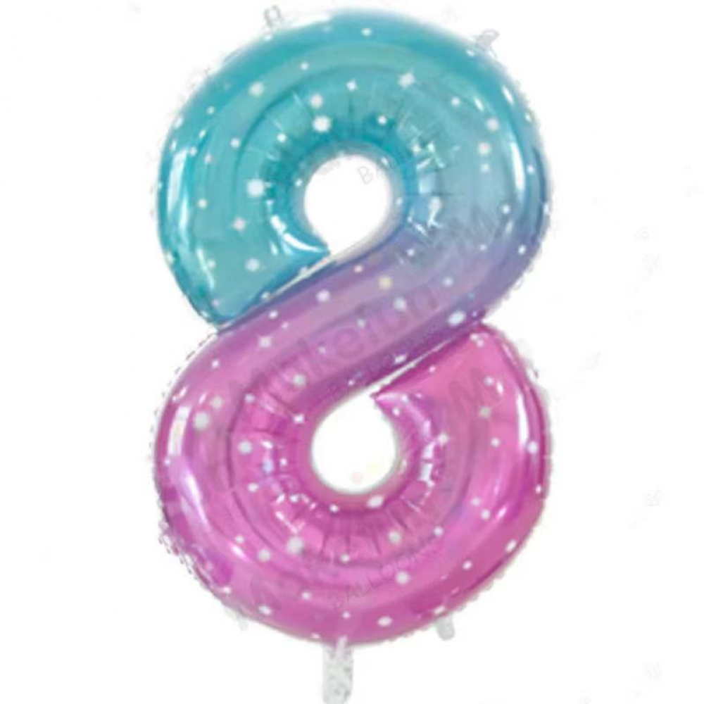 32 Inch Rainbow Foil Number Balloon 8 (1 Piece)